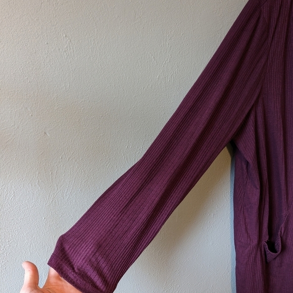 Lane Bryant Purple Ribbed Knit Cardigan Size 22/24 - Picture 3 of 5